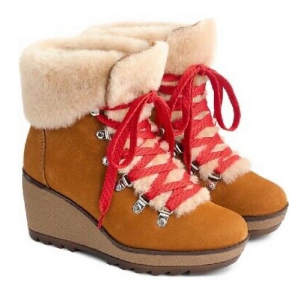 J.Crew Nordic Wedge Boots - Glazed Pecan